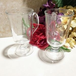 2 Cappuccino Espresso Footed Mugs